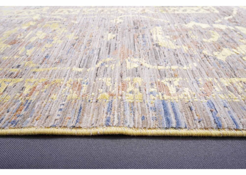 Aura Modern Abstract Yellow Rug Oriental Pattern 6.5x9.6 Machine-made