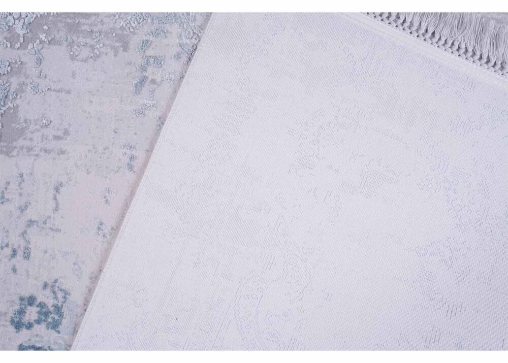 Contemporary Usak Minimalist Rug - 4x6 ft Grey Abstract Design