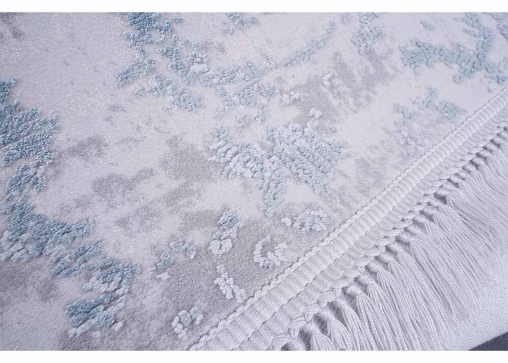 Contemporary Usak Minimalist Rug - 4x6 ft Grey Abstract Design