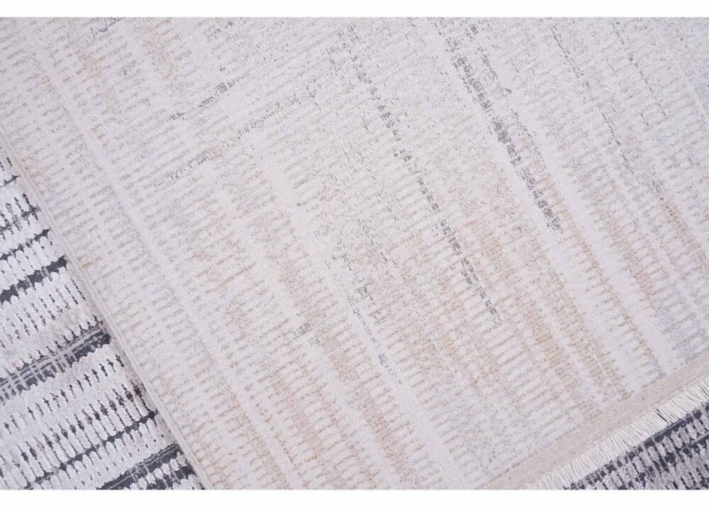 Elegant Black and Grey Rug Stripped Pattern 6x9 ft Cotton-Bamboo