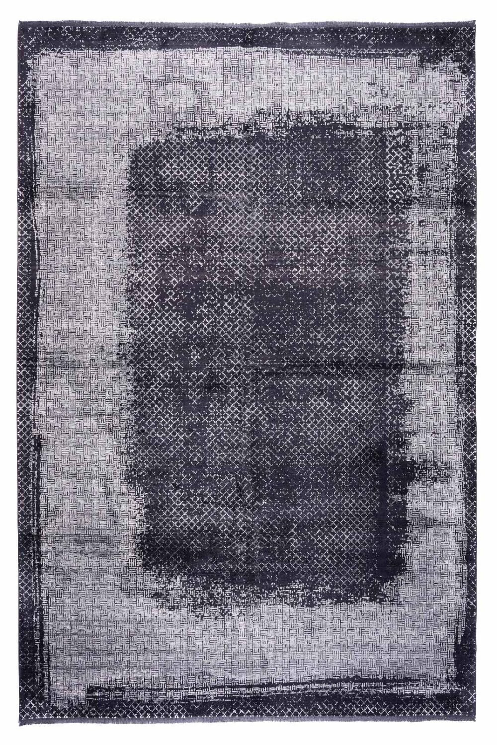Exclusive Abstract Pattern Black Gray Rug 6.5x9.5 Modern Black231it