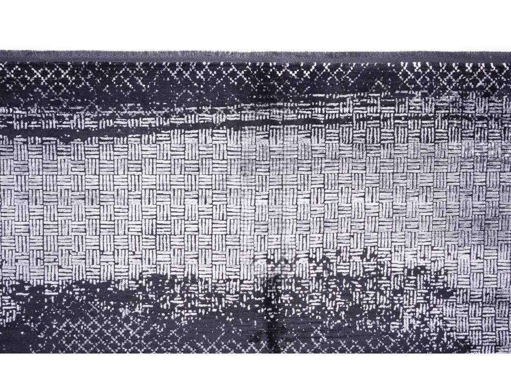 Exclusive Abstract Pattern Black Gray Rug 6.5x9.5 Modern Black231it