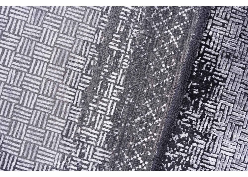 Exclusive Abstract Pattern Black Gray Rug 6.5x9.5 Modern Black231it