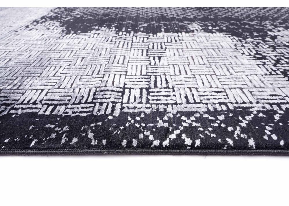 Exclusive Abstract Pattern Black Gray Rug 6.5x9.5 Modern Black231it