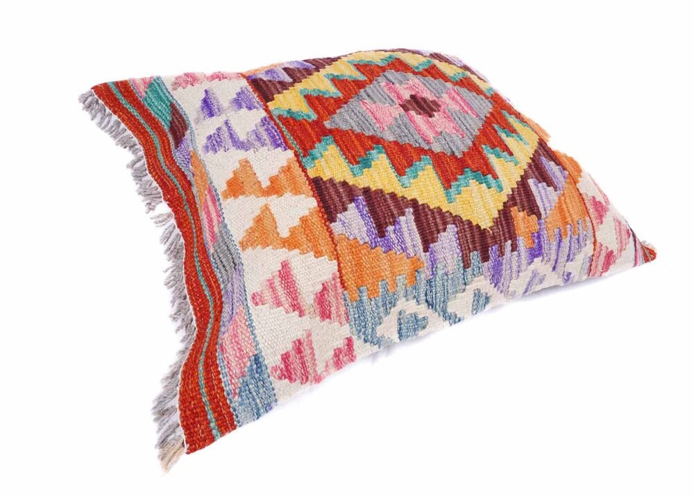 Geometric Pillow Cover Cushion - Decorative Turkish Kilim 1.51x1.87 ft