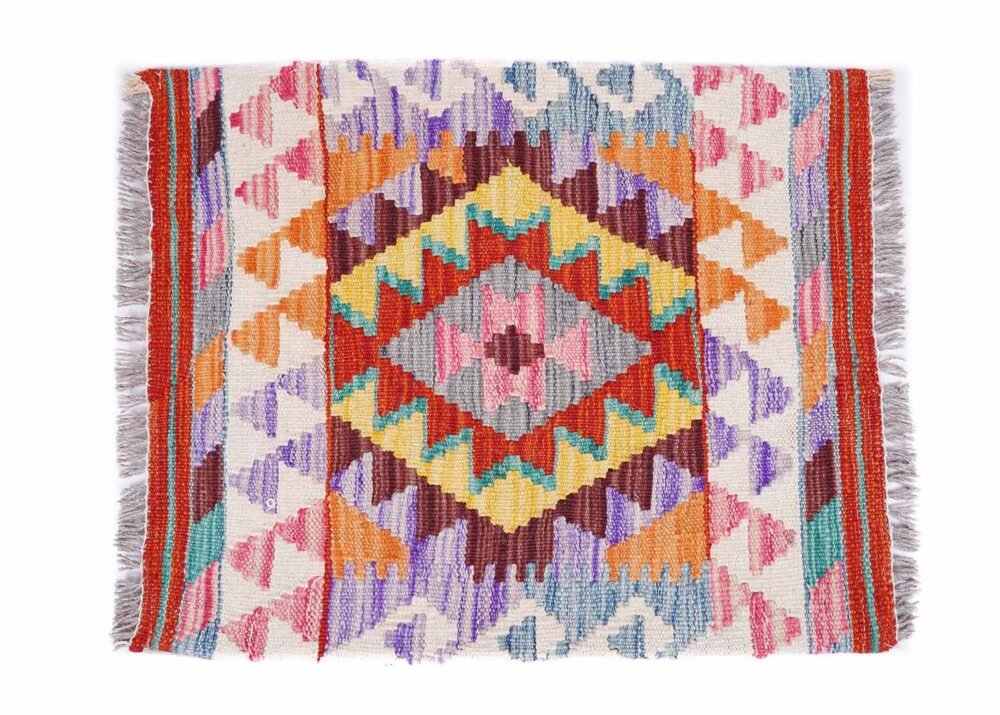 Geometric Pillow Cover Cushion - Decorative Turkish Kilim 1.51x1.87 ft