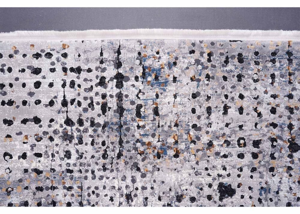 Grey Black Modern Abstract Carpet 4x6 ft Machine Made
