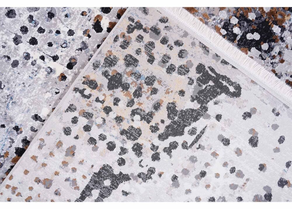 Grey Black Modern Abstract Carpet 4x6 ft Machine Made