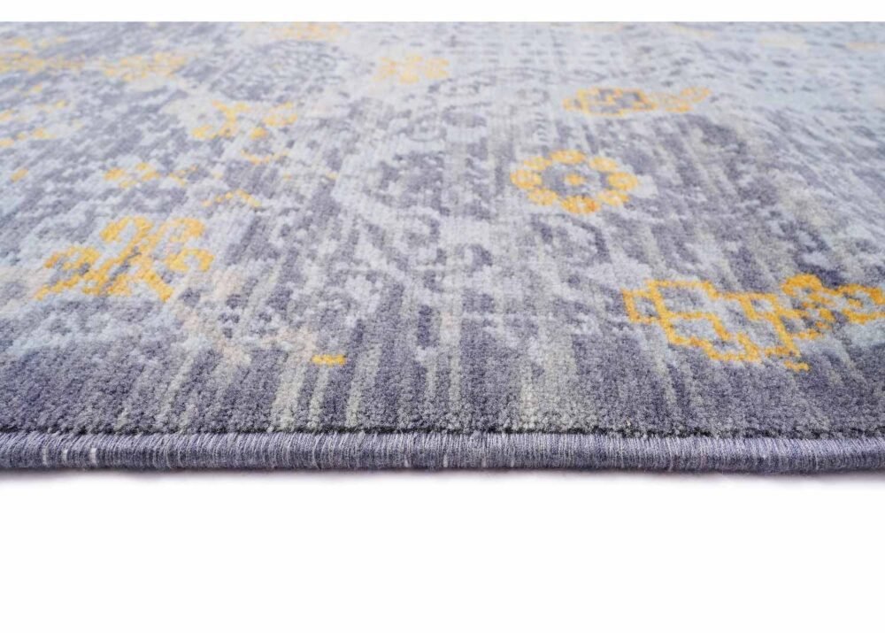 Luxury Beyerbeyi Usak Gray and Yellow Rug 6.5x9.8 ft Modern Oriental