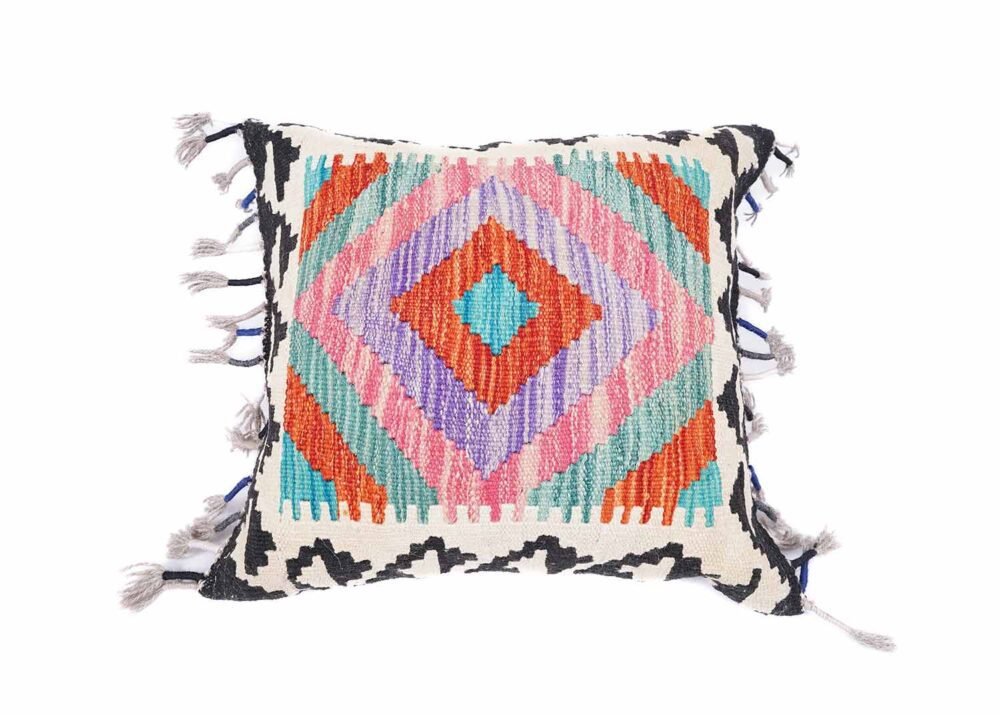 Luxury Throw Pillows Pure Wool Kilim Cushion 1.48x1.64 ft