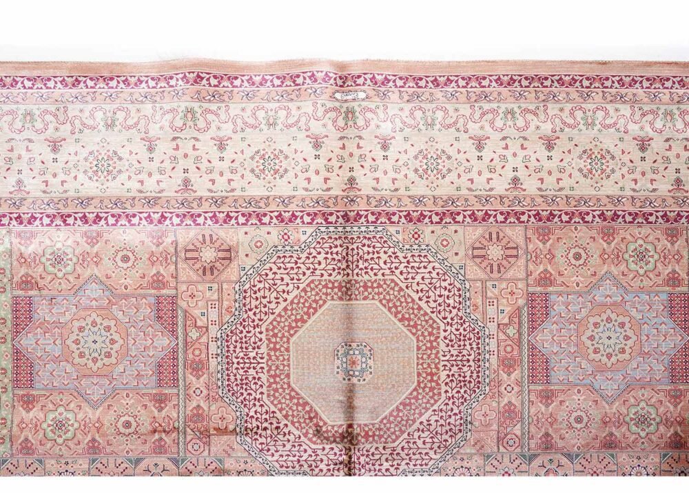 Memluk Geometric Area Rug - Rose Gold, 6x9 ft