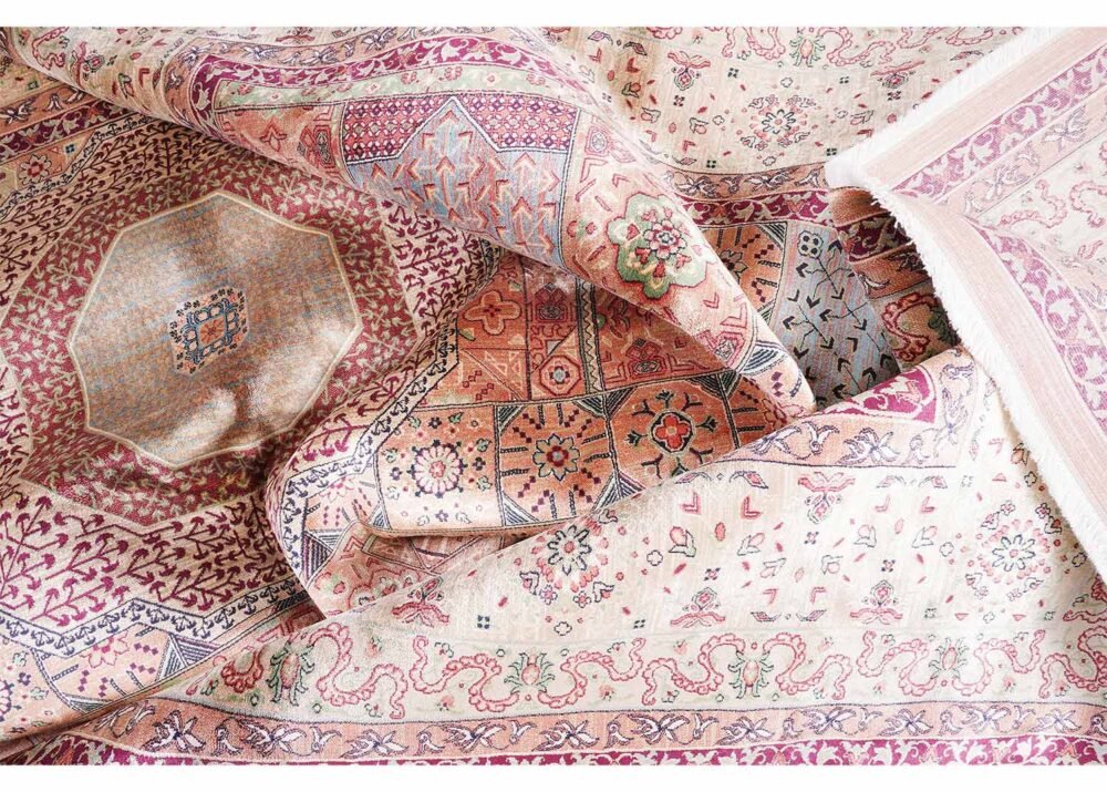 Memluk Geometric Area Rug - Rose Gold, 6x9 ft