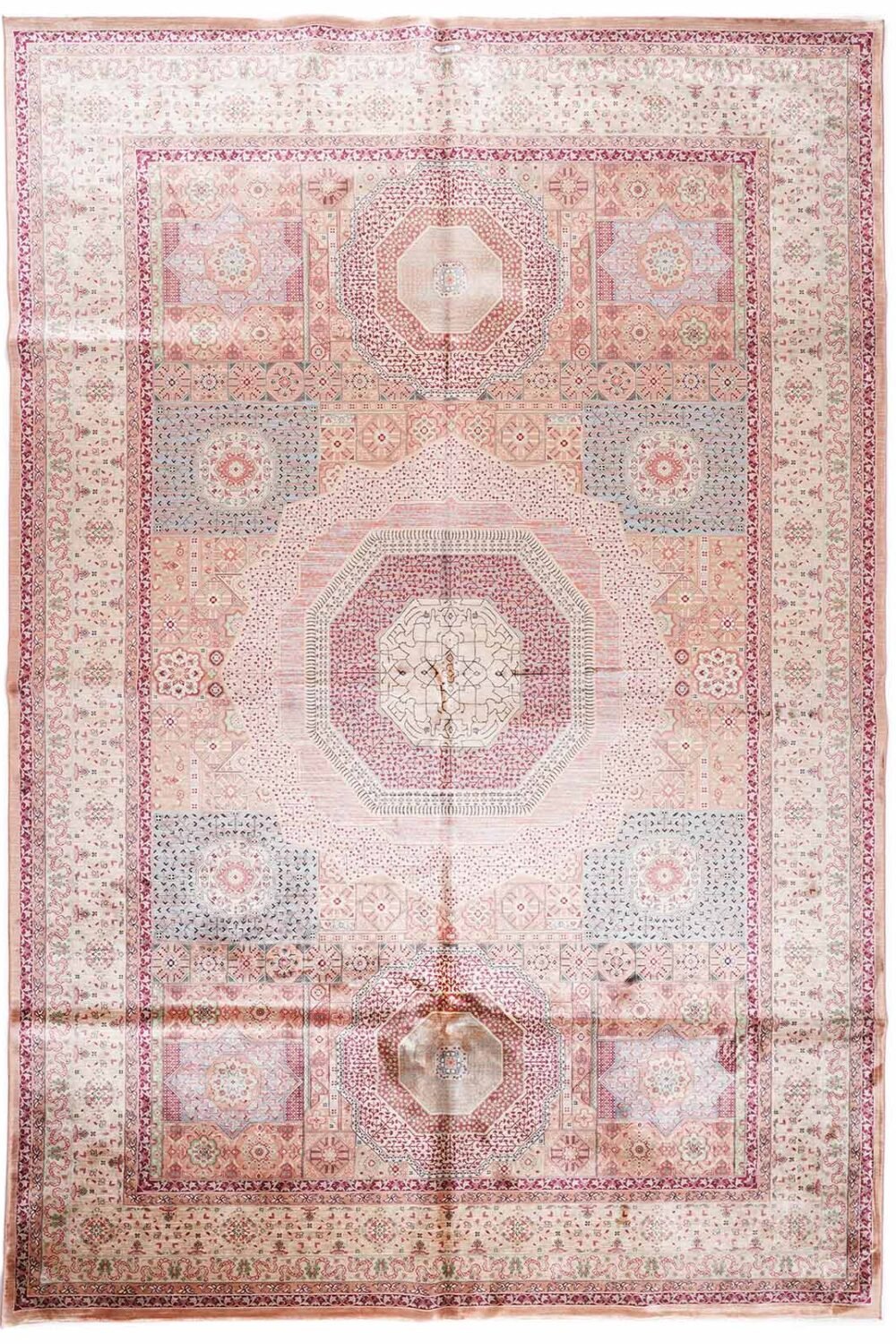 Memluk Geometric Area Rug - Rose Gold, 6x9 ft