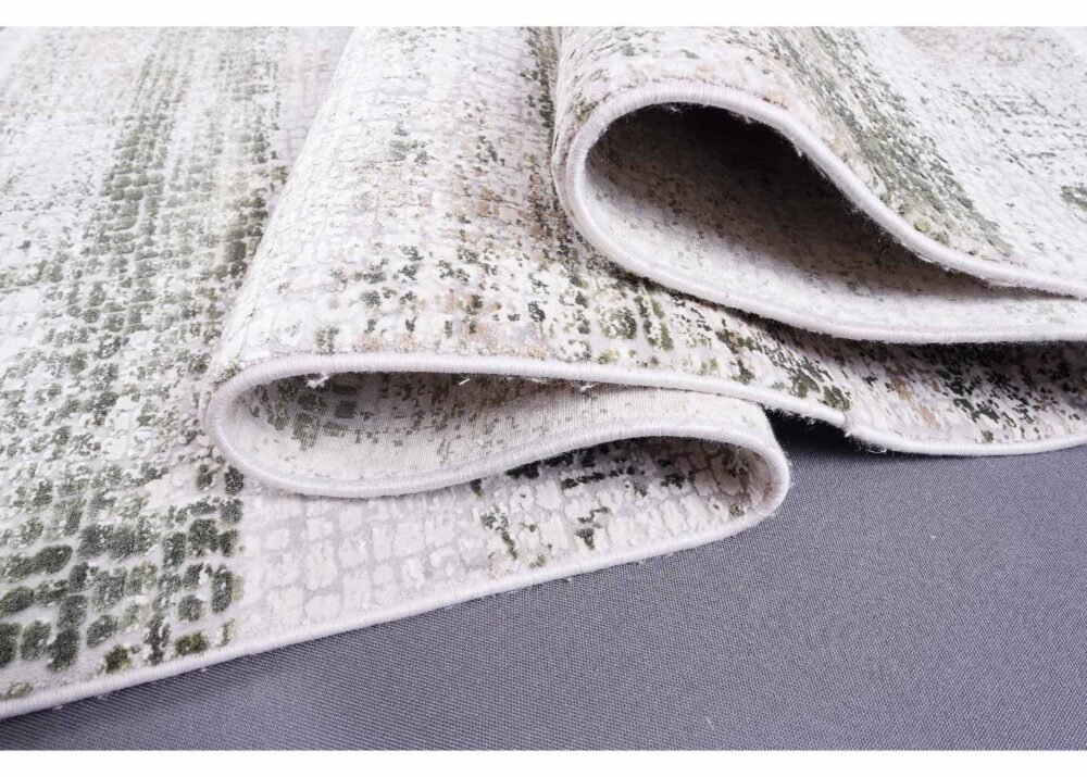 Modern Infinity Green and Beige Rug 4x6 ft Abstract Pattern