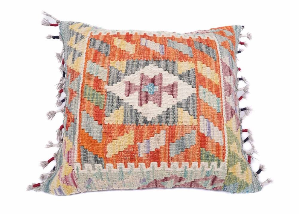 Scandinavian Pillow Cover Cushion Geometric Pattern Kilim 1.51x1.71 ft