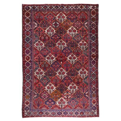 Antique Bahtıyarı Red Traditional Rug Hand-Knotted 9.9x6.8 ft - Rugs 1