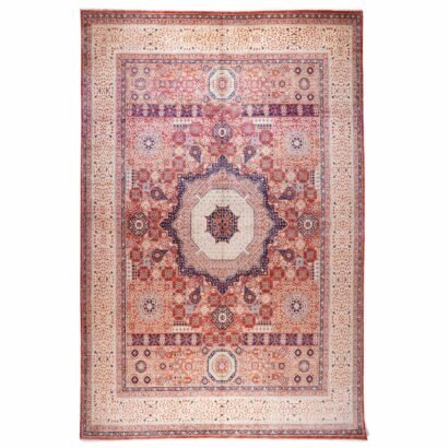 Beige and Orange Rug 11x8 ft Traditional Hand-Knotted Memluk - Rugs 1