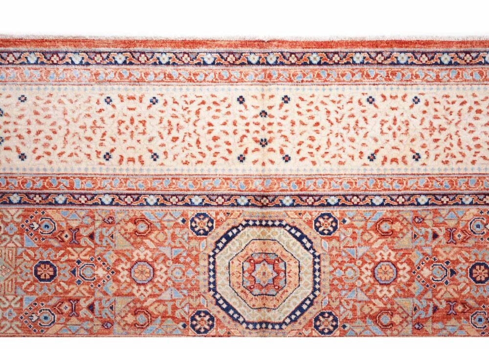 Beige and Orange Rug 11x8 ft Traditional Hand-Knotted Memluk - Rugs 1