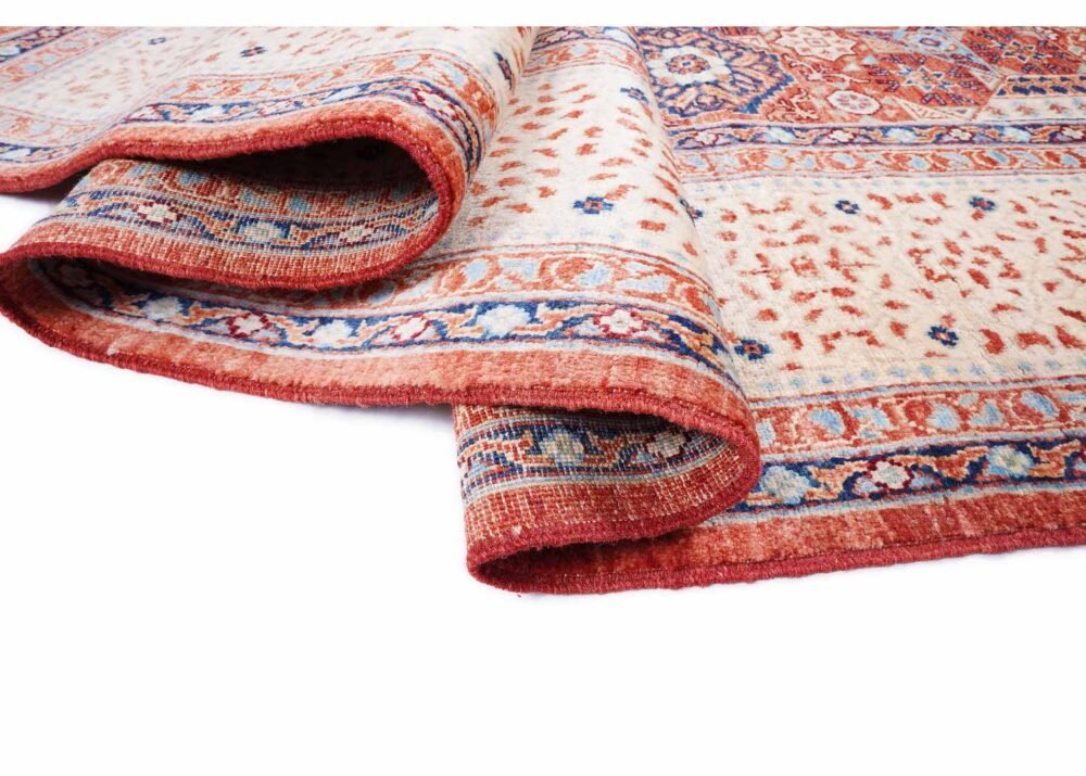 Beige and Orange Rug 11x8 ft Traditional Hand-Knotted Memluk - Rugs 1