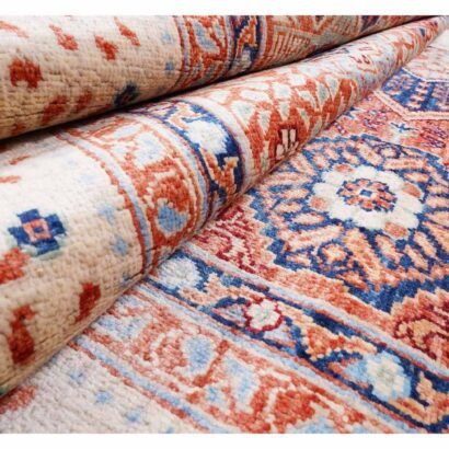 Beige and Orange Rug 11x8 ft Traditional Hand-Knotted Memluk - Rugs 1