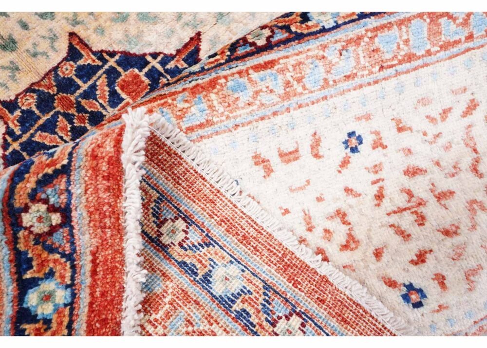 Beige and Orange Rug 11x8 ft Traditional Hand-Knotted Memluk - Rugs 1