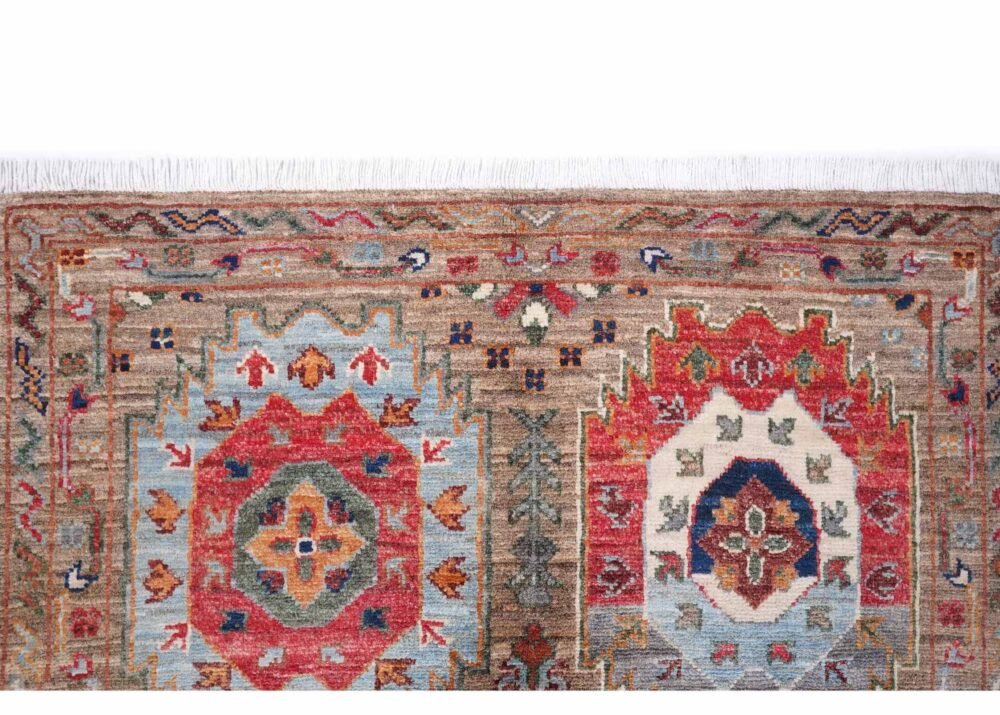 Geometric Pattern Sultani Brown Carpet Rug 4.2x2.6 ft Traditional - Rugs 1