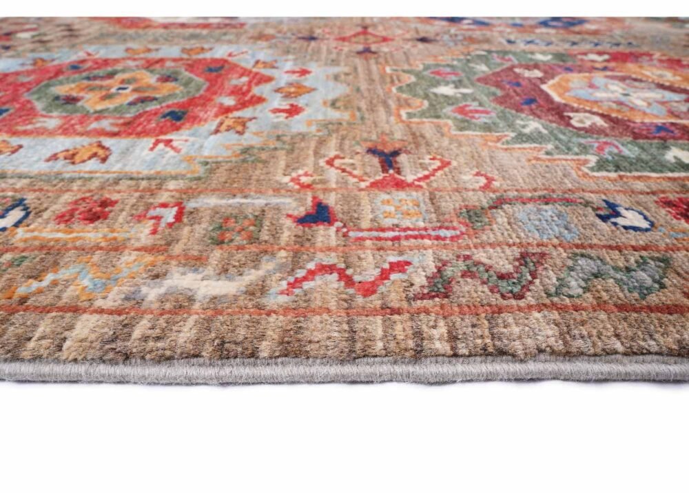 Geometric Pattern Sultani Brown Carpet Rug 4.2x2.6 ft Traditional - Rugs 1