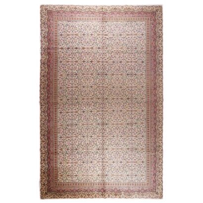 Hand-Knotted Beige Floral Rug Kayseri Traditional 11.5x7.8 ft Vintage - Rugs 1