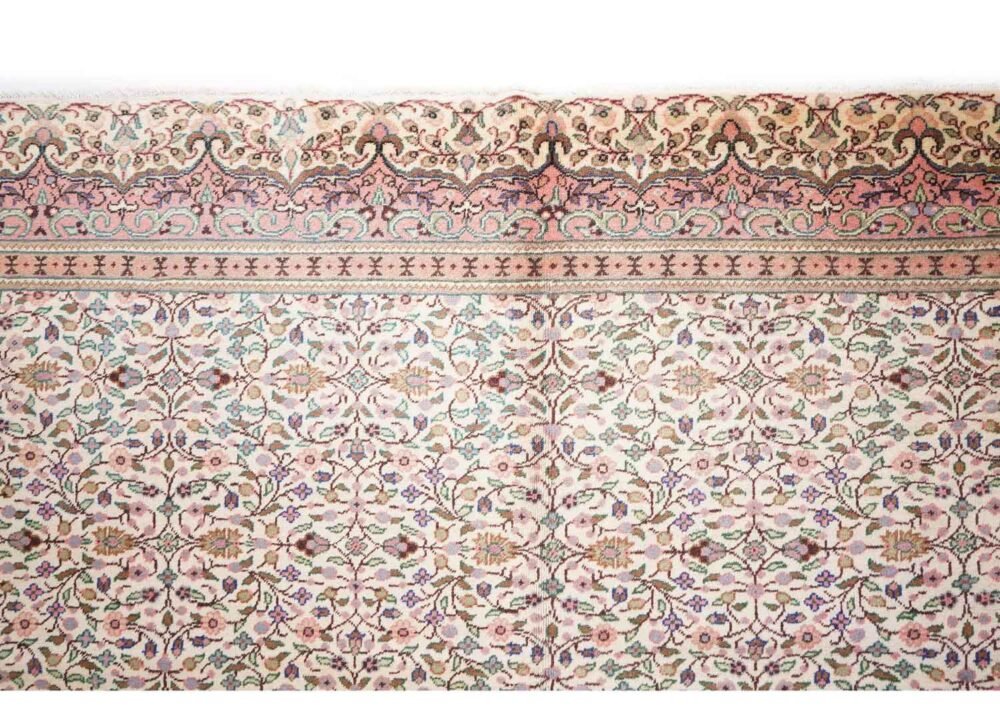 Hand-Knotted Beige Floral Rug Kayseri Traditional 11.5x7.8 ft Vintage - Rugs 1