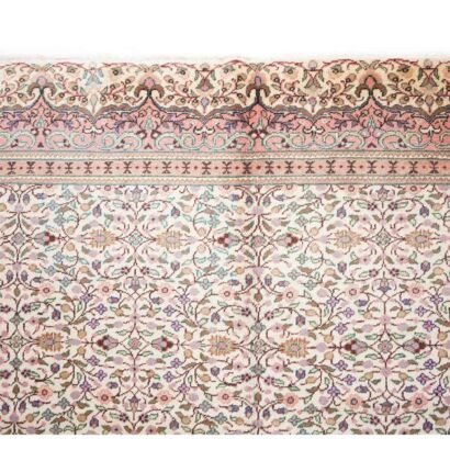 Hand-Knotted Beige Floral Rug Kayseri Traditional 11.5x7.8 ft Vintage - Rugs 1