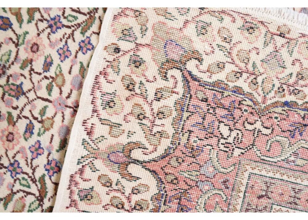 Hand-Knotted Beige Floral Rug Kayseri Traditional 11.5x7.8 ft Vintage - Rugs 1