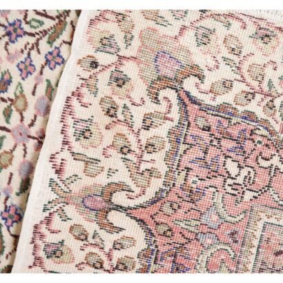 Hand-Knotted Beige Floral Rug Kayseri Traditional 11.5x7.8 ft Vintage - Rugs 1