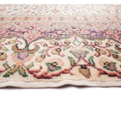 Hand-Knotted Beige Floral Rug Kayseri Traditional 11.5x7.8 ft Vintage - Rugs 1