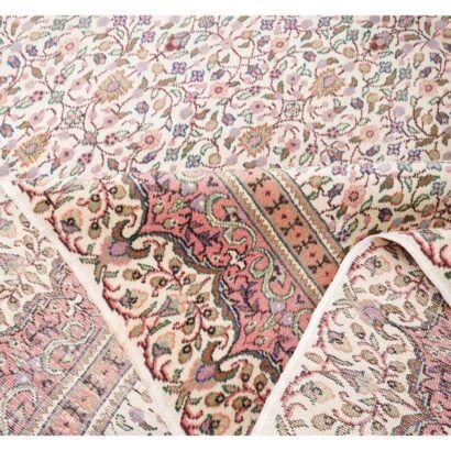 Hand-Knotted Beige Floral Rug Kayseri Traditional 11.5x7.8 ft Vintage - Rugs 1