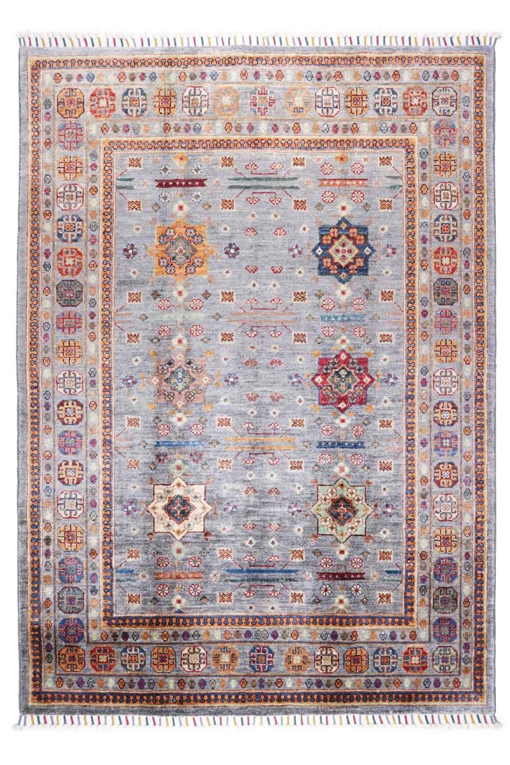 Hand-Knotted Traditional Sultani Grey Carpet Rug 5.8x4.1 ft - Rugs 1