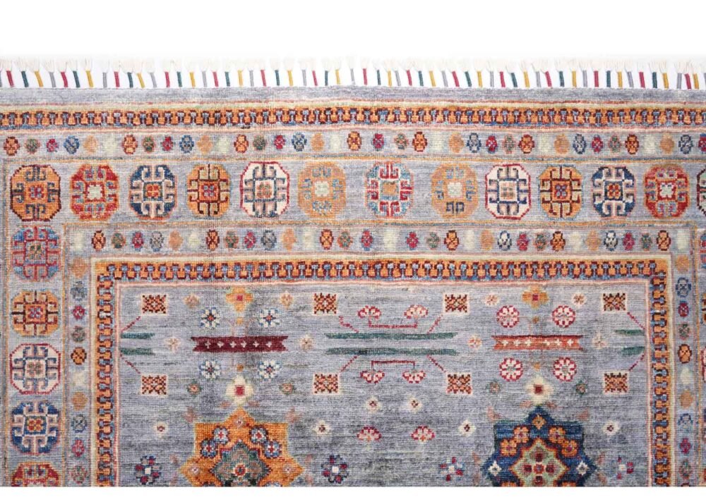 Hand-Knotted Traditional Sultani Grey Carpet Rug 5.8x4.1 ft - Rugs 1