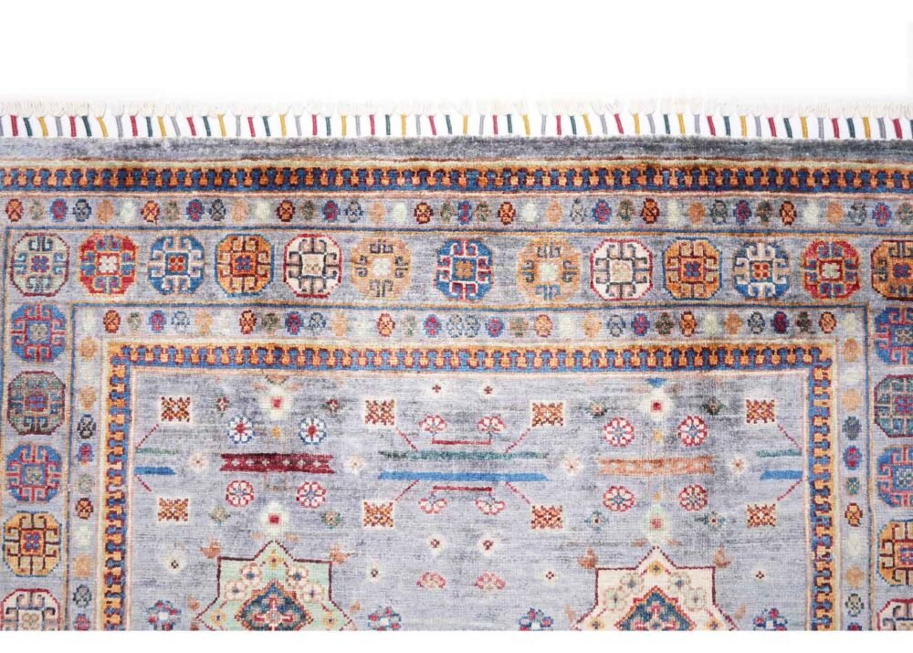 Hand-Knotted Traditional Sultani Grey Carpet Rug 5.8x4.1 ft - Rugs 1