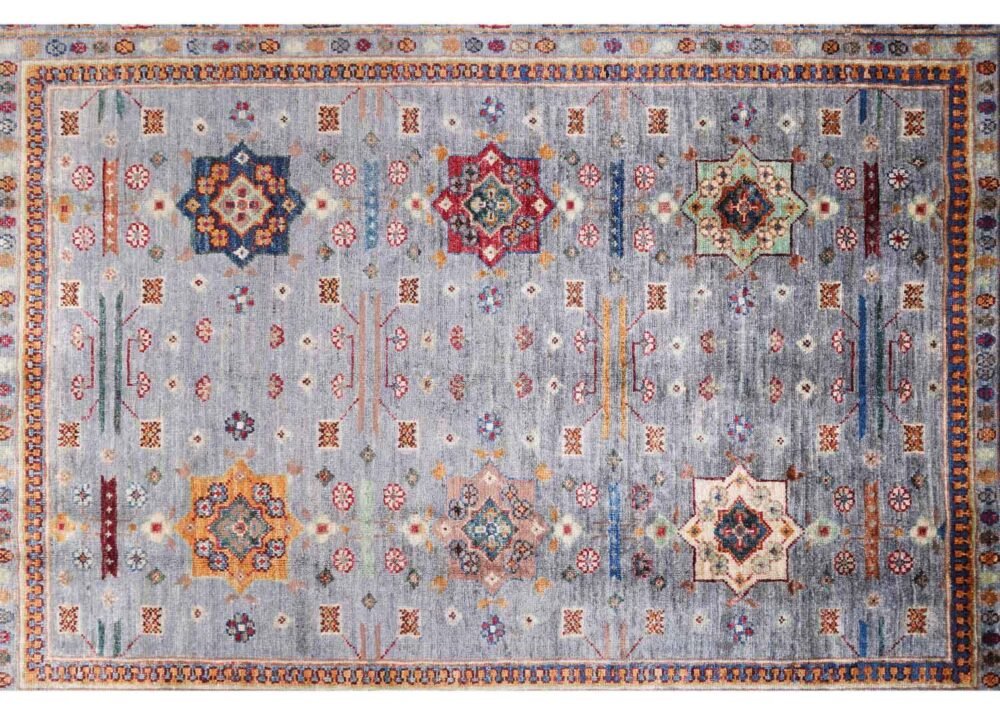 Hand-Knotted Traditional Sultani Grey Carpet Rug 5.8x4.1 ft - Rugs 1