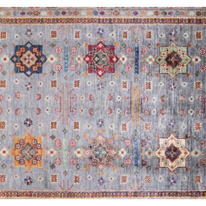 Hand-Knotted Traditional Sultani Grey Carpet Rug 5.8x4.1 ft - Rugs 1