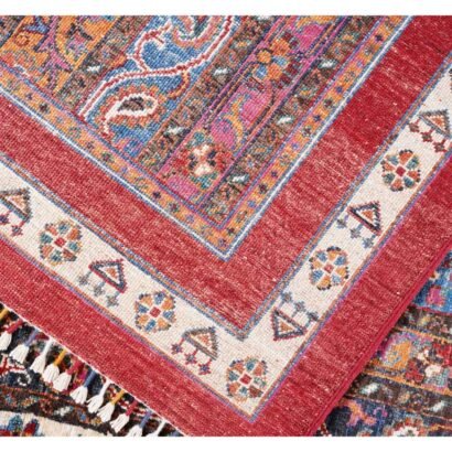 High-Quality Striped Area Rug 7.8x5.8 ft Traditional Red Shawal - Rugs 1