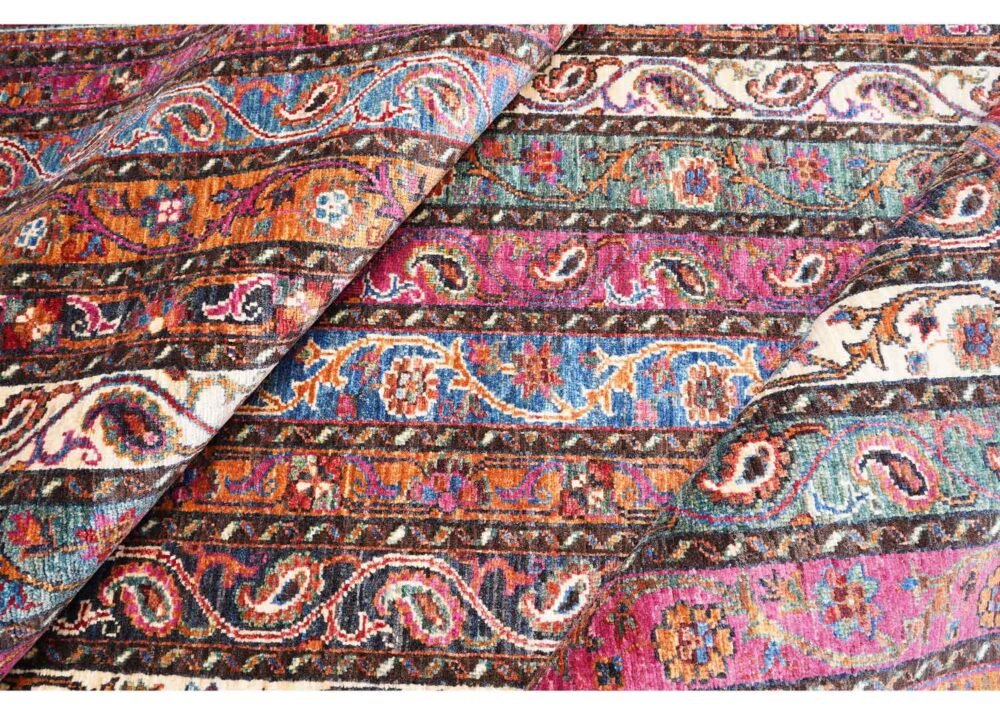 High-Quality Striped Area Rug 7.8x5.8 ft Traditional Red Shawal - Rugs 1
