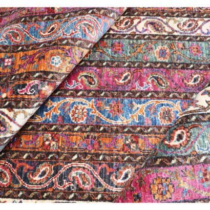 High-Quality Striped Area Rug 7.8x5.8 ft Traditional Red Shawal - Rugs 1