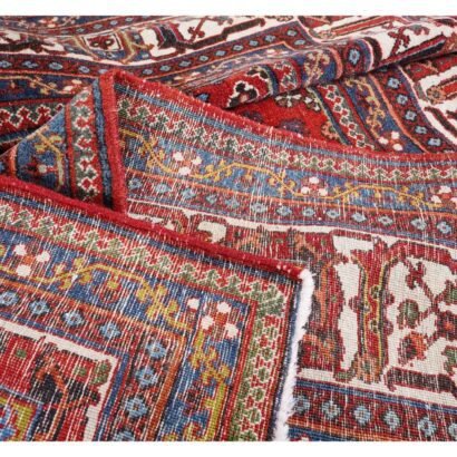 Kermensah Traditional Antique Red Area Rugs 11.2x7.7 ft Hand-Knotted - Rugs 1