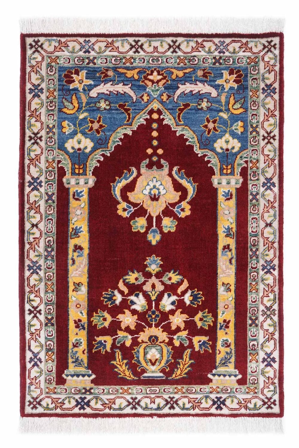 Merinos Muslim Prayer Rug 4.1x2.7 ft Traditional Floral Pattern - Rugs 1