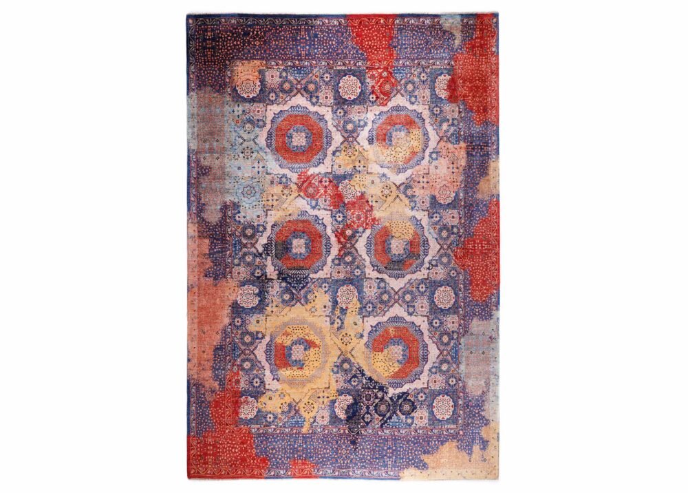 Modern Traditional Rug Geometric Pattern Purple-Red 11.2x8.6 ft - Rugs 1
