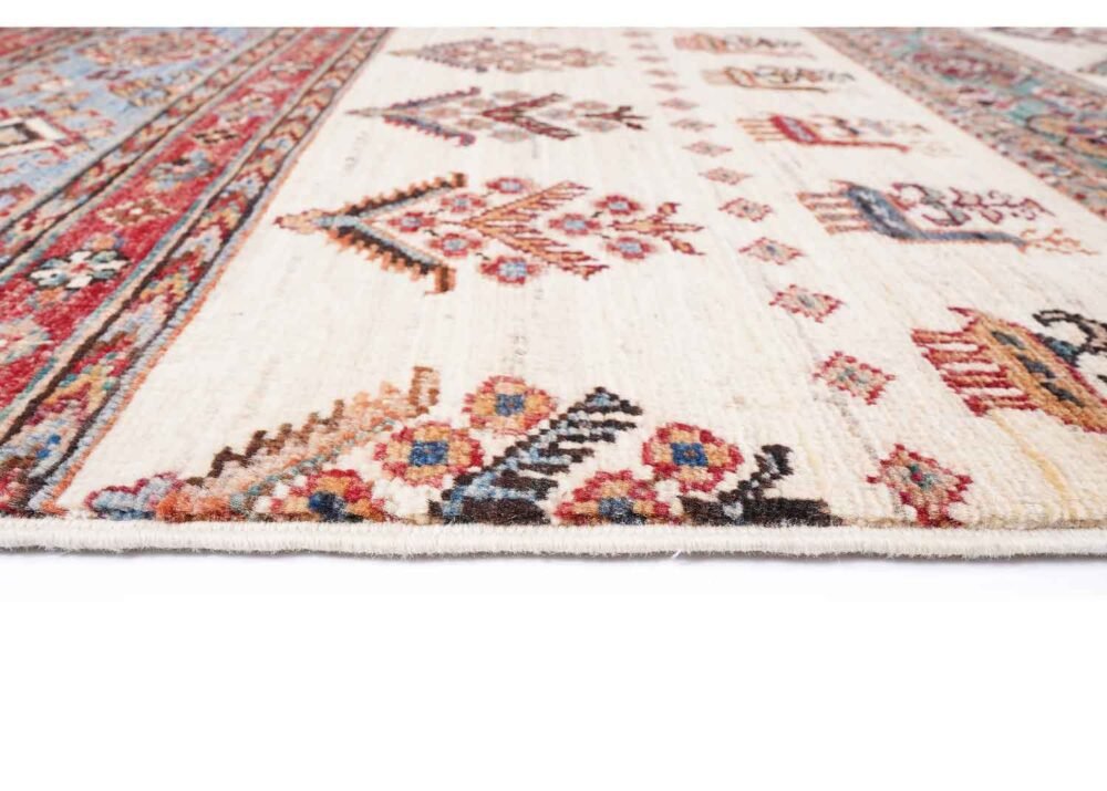 New Sultani Hand Knotted Rug 5x2.9 ft Traditional Beige Wool-Cotton - Rugs 1