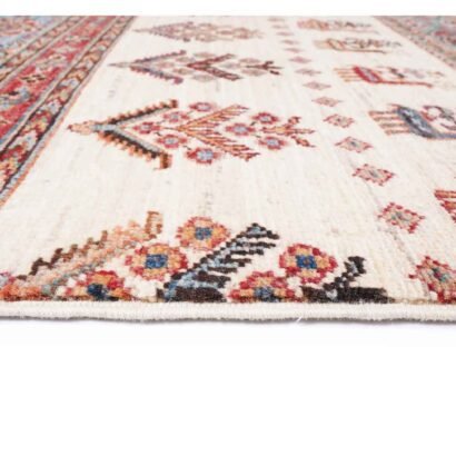 New Sultani Hand Knotted Rug 5x2.9 ft Traditional Beige Wool-Cotton - Rugs 1