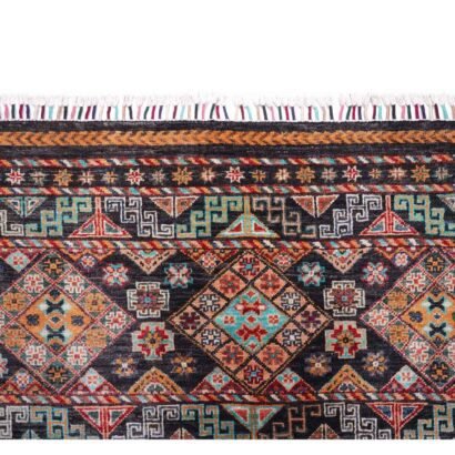 Premium Black Area Rug Sultani Traditional Stripped Pattern 6x4 ft - Rugs 1