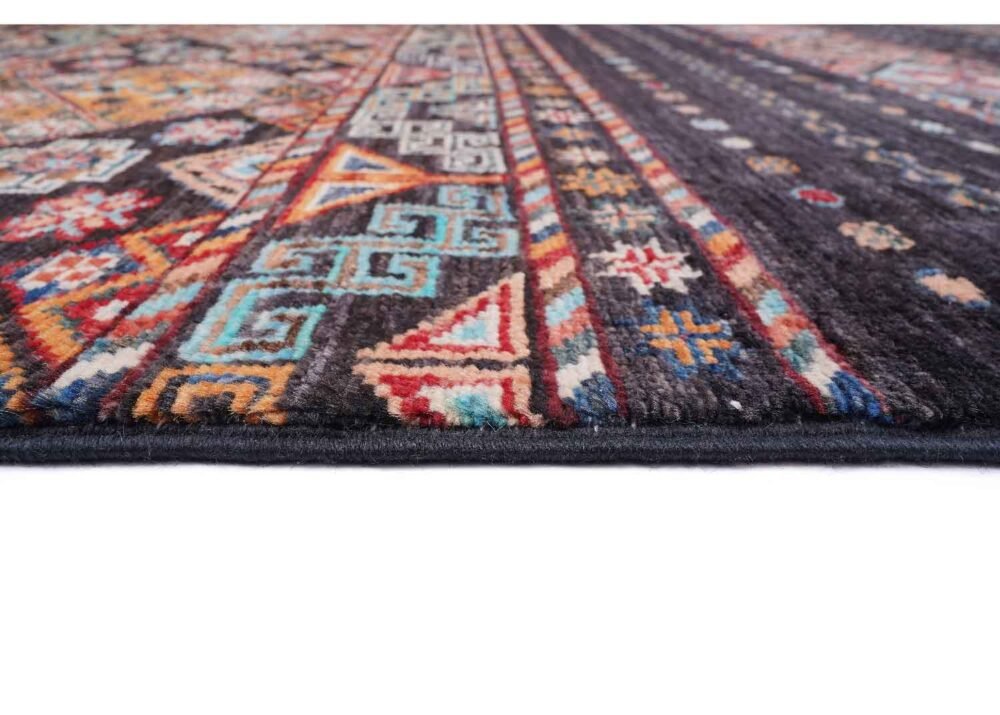 Premium Black Area Rug Sultani Traditional Stripped Pattern 6x4 ft - Rugs 1