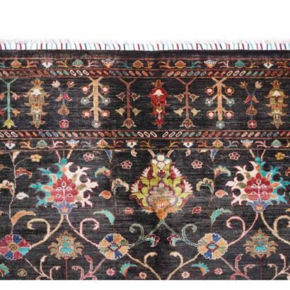 Premium Sultani Black Oriental Rug 9x8 ft Hand-knotted Traditional- Rugs 1